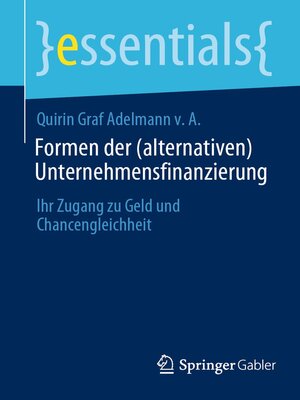 cover image of Formen der (alternativen) Unternehmensfinanzierung